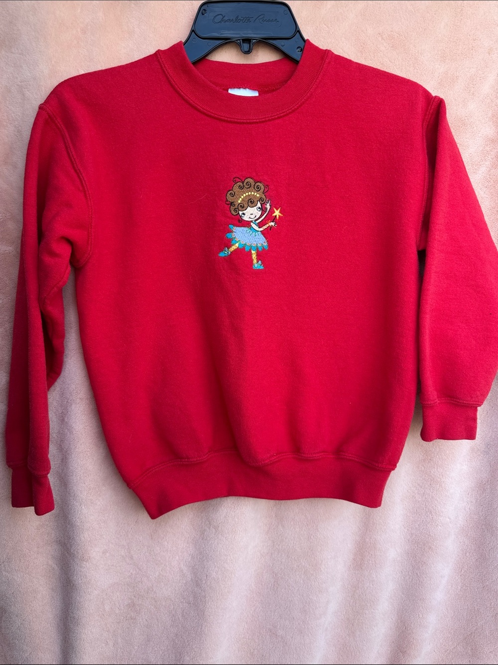 Vintage Embroidered Fairy Girls M Sweatshirt